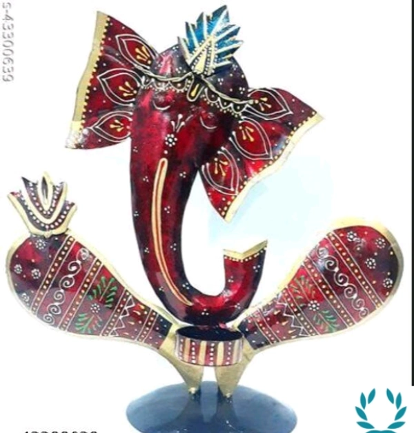 Graceful New type Candle Holder - Free Size, Metal, Ganesh , Pack of1